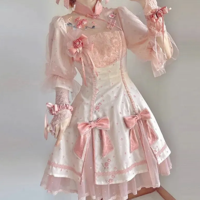 Sakura Cheongsam Kimono Dress