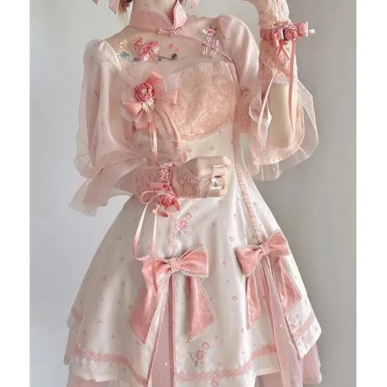Sakura Cheongsam Kimono Dress