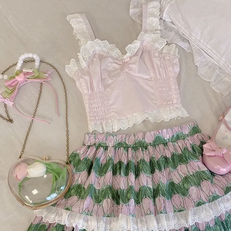 Satin Angeldoll Bustier Crop Top