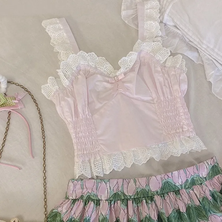 Satin Angeldoll Bustier Crop Top