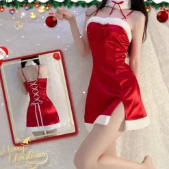 Satin Santa Slip Dress