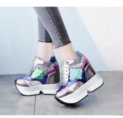 Sequin Platform Sneakers