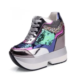 Sequin Platform Sneakers