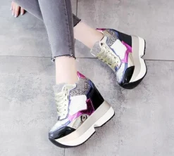 Sequin Platform Sneakers
