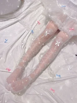 Sheer Ribbon Nylon Thigh Highs