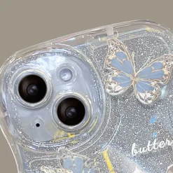 Shimmering Butterfly iPhone Case & Chain
