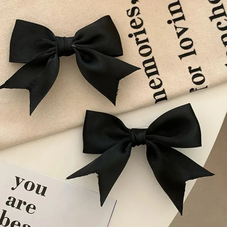 Silk Ribbon Bow Hair Clips