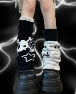 Skull & Star Goth Leg Warmers