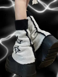 Skull & Star Goth Leg Warmers
