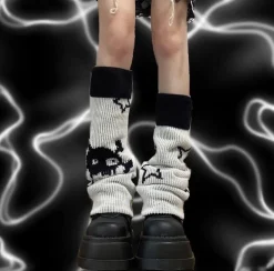 Skull & Star Goth Leg Warmers