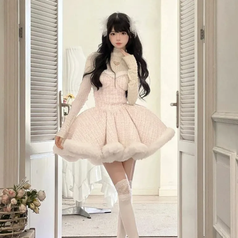 Snow Dumpling Tweed Outfit Set