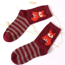 Snowy Little Fox Socks