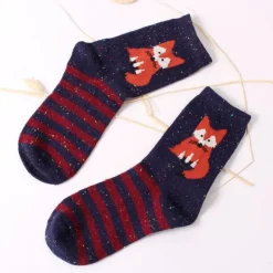 Snowy Little Fox Socks