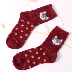 Snowy Little Fox Socks