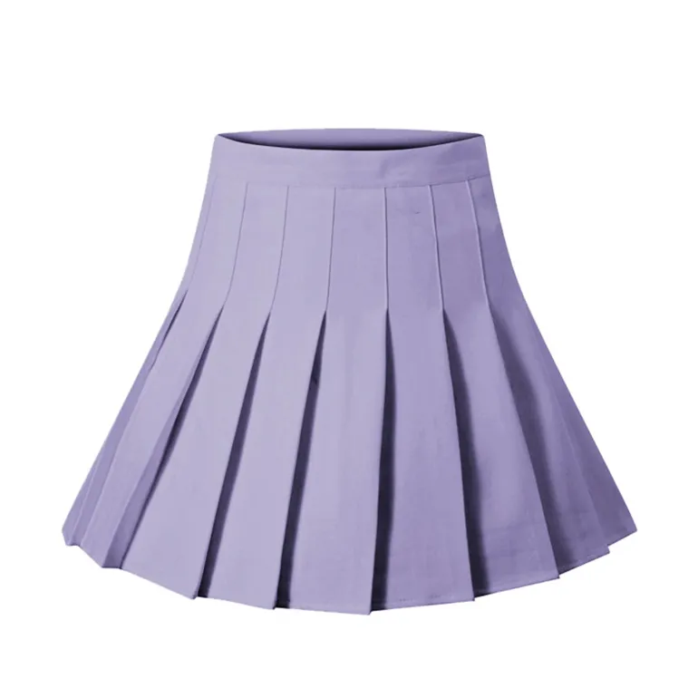 Solid Color Pleated Skirt