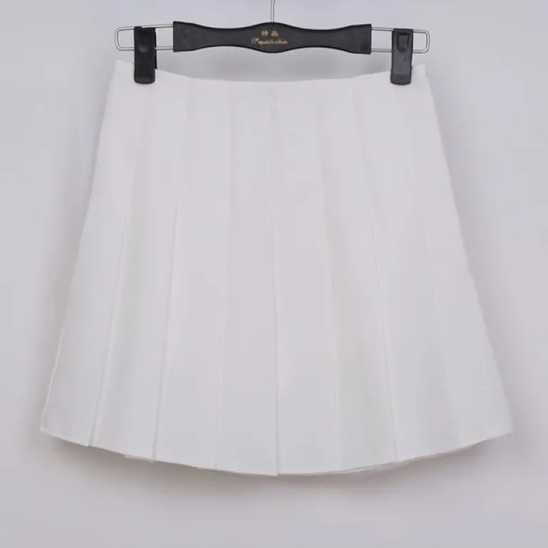 Solid Color Pleated Skirt
