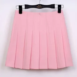 Solid Color Pleated Skirt