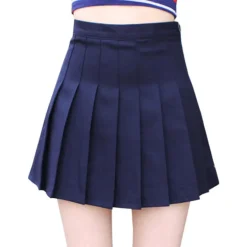 Solid Color Pleated Skirt