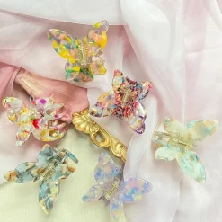 Speckled Butterfly Acrylic Hair Clips