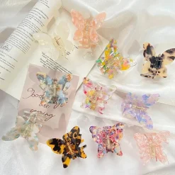Speckled Butterfly Acrylic Hair Clips