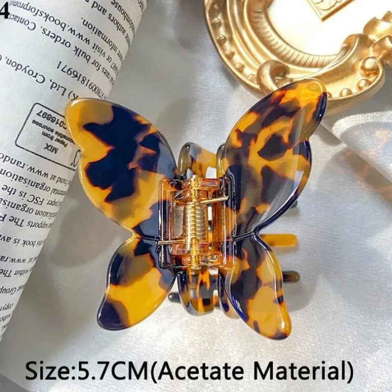 Speckled Butterfly Acrylic Hair Clips