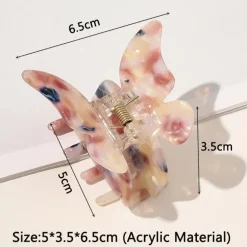 Speckled Butterfly Acrylic Hair Clips