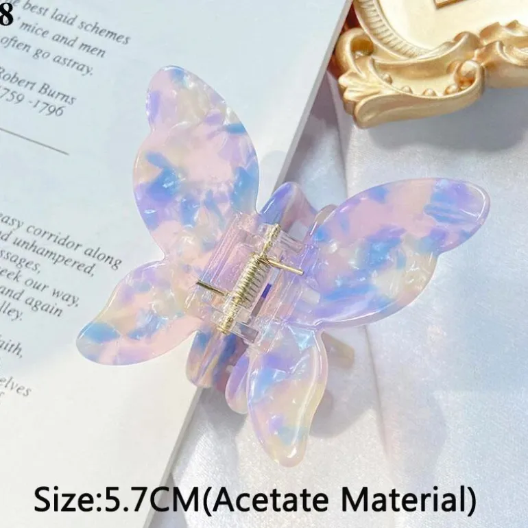 Speckled Butterfly Acrylic Hair Clips