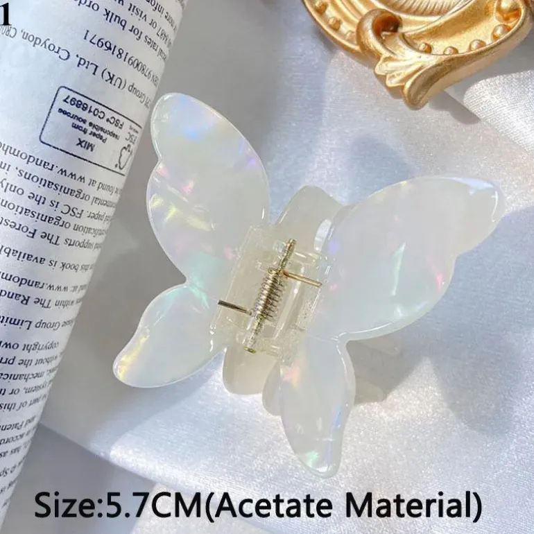 Speckled Butterfly Acrylic Hair Clips