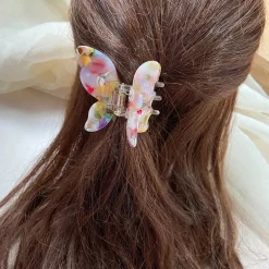 Speckled Butterfly Acrylic Hair Clips