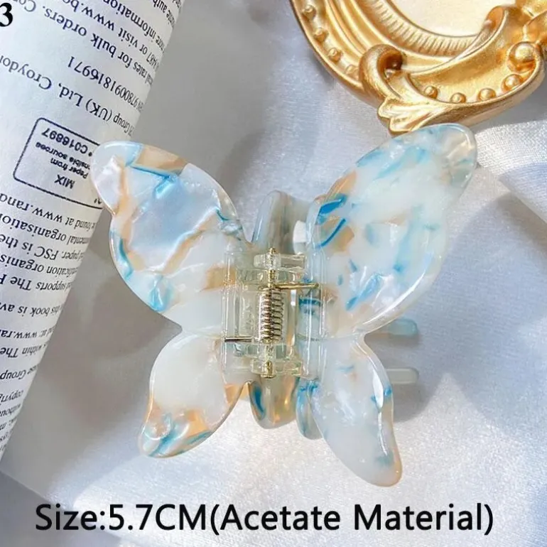 Speckled Butterfly Acrylic Hair Clips
