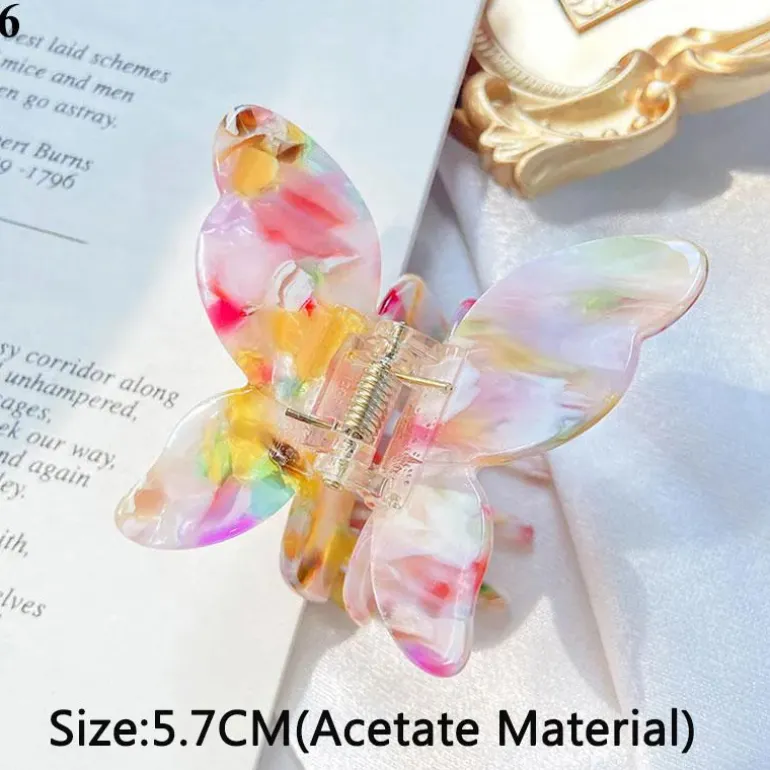 Speckled Butterfly Acrylic Hair Clips