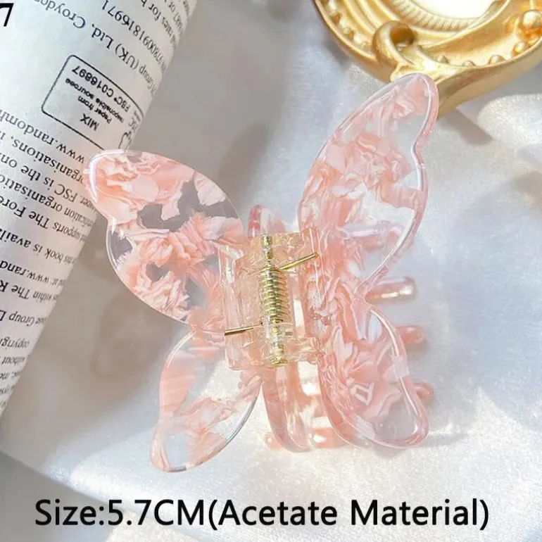 Speckled Butterfly Acrylic Hair Clips