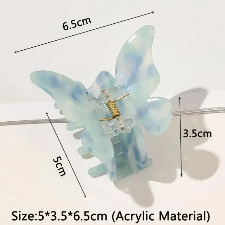 Speckled Butterfly Acrylic Hair Clips