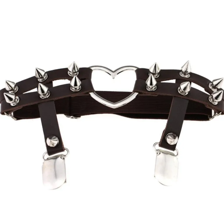 Spiked Heart Garter Belt
