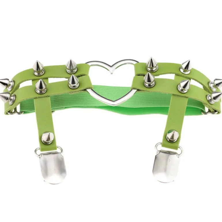 Spiked Heart Garter Belt
