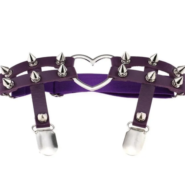 Spiked Heart Garter Belt