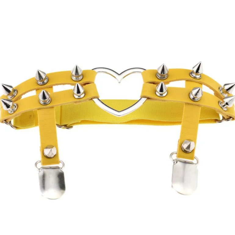 Spiked Heart Garter Belt