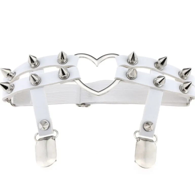 Spiked Heart Garter Belt