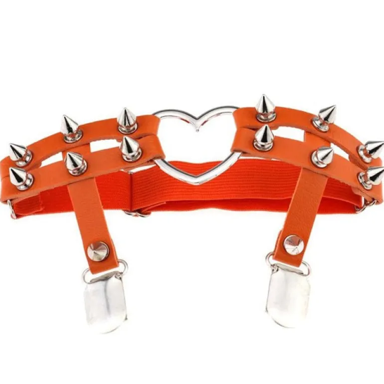 Spiked Heart Garter Belt