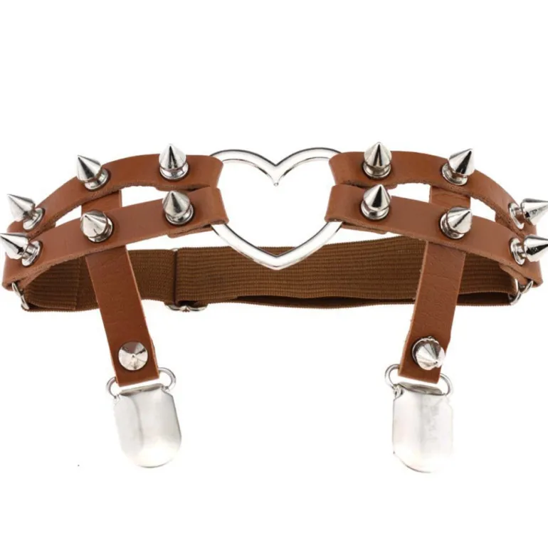 Spiked Heart Garter Belt