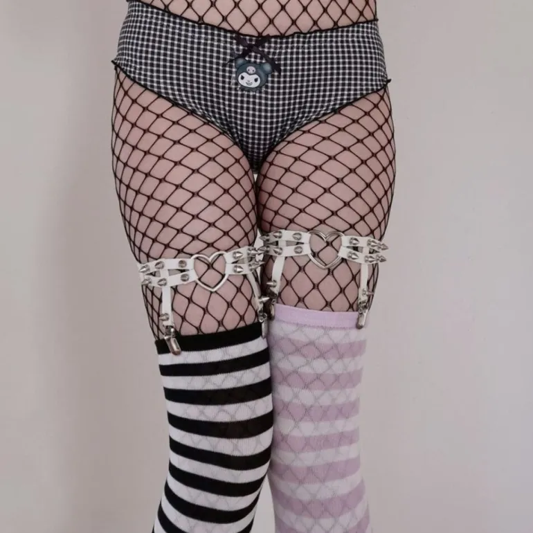 Spiked Heart Garter Belt