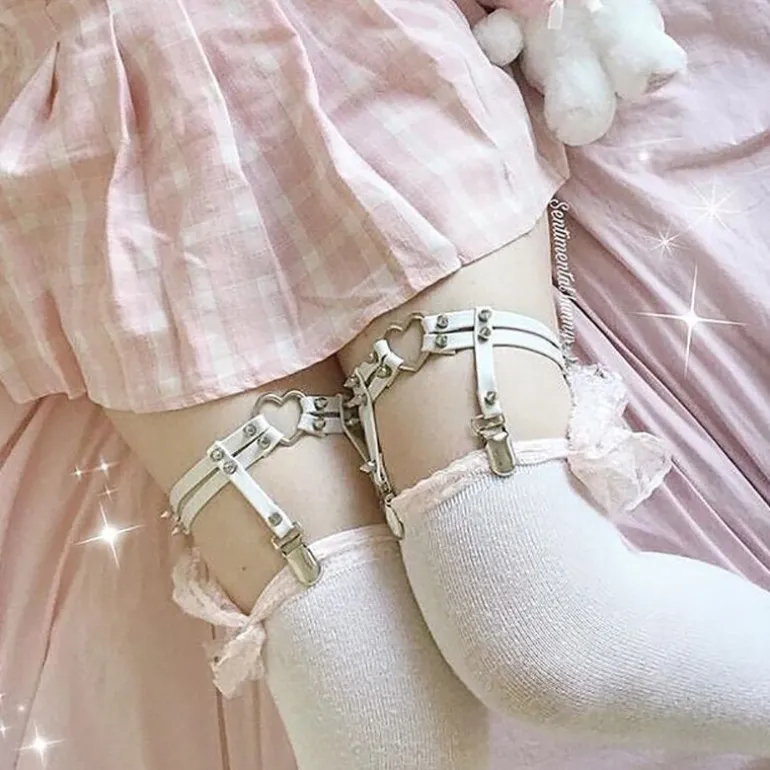 Spiked Heart Garter Belt