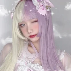 Split Lavender Cosplay Wig