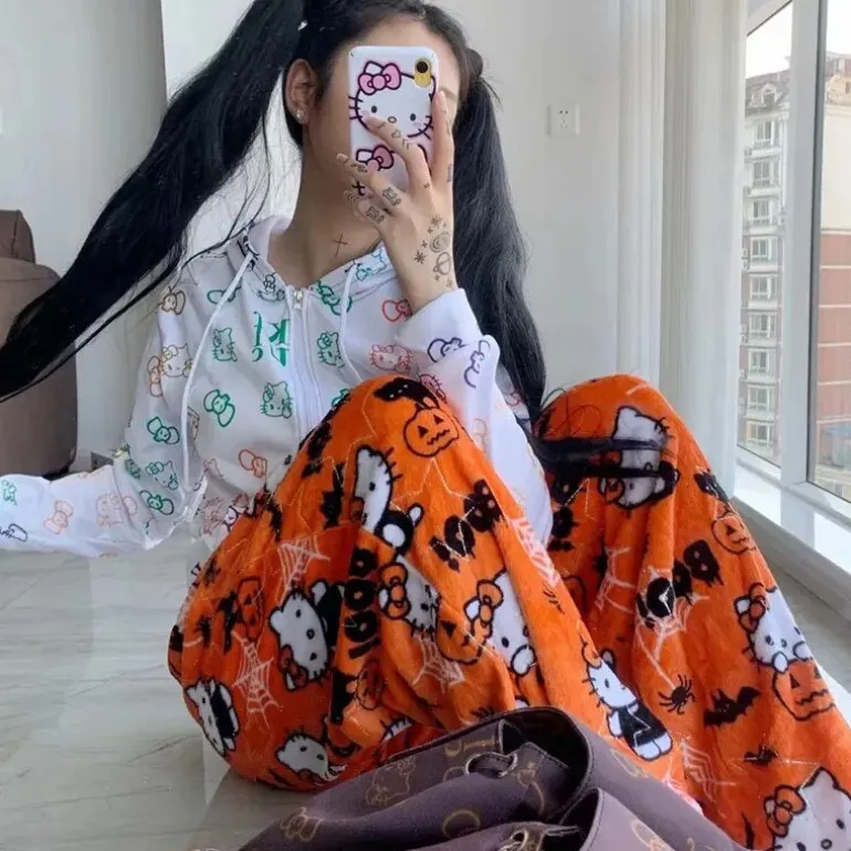 Spooky Kitten Halloween Pajama Pants