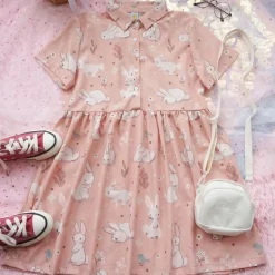 Spring Bunny School Girl Dress