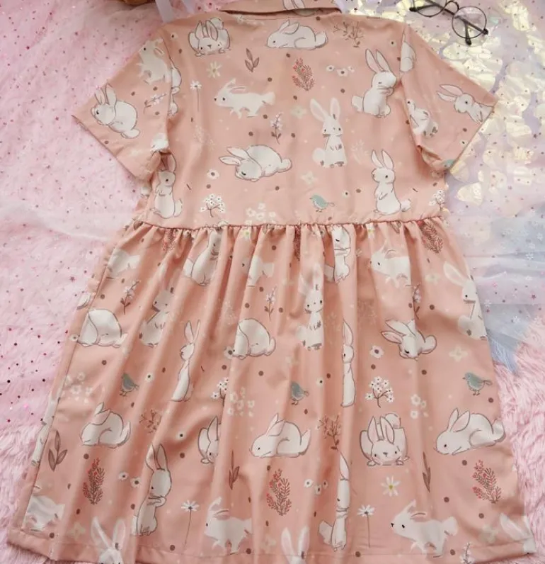 Spring Bunny School Girl Dress