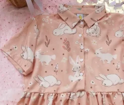 Spring Bunny School Girl Dress