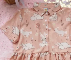 Spring Bunny School Girl Dress