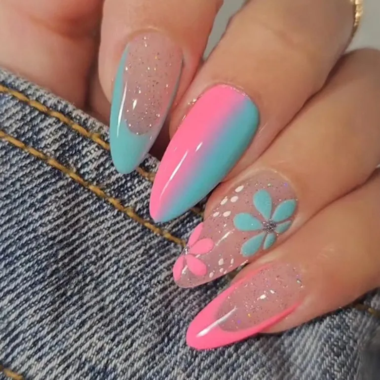Spring Floral Press On Nails