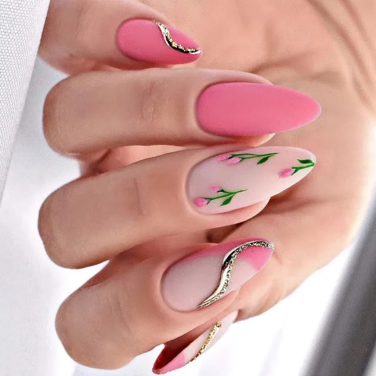 Spring Floral Press On Nails